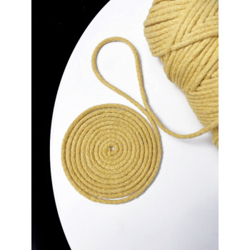 Шнур круглый хб 5мм "Матовый желтый" Шнур круглый хб 5мм "Матовый желтый"
